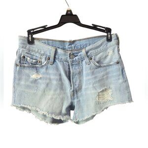 Levi's Blue Distressed Jean Shorts Vintage Style W 25